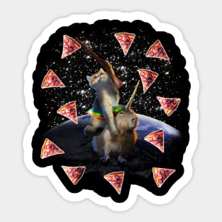 Space Cat Riding Capybara Sticker